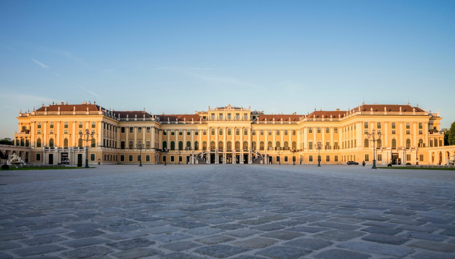 Schönbrunn Palace entrance on a sunny day